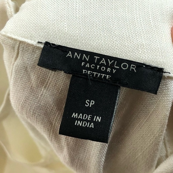 Ann Taylor Petite Ivory White Colorful Stripe Cowl Neck Sleeveless Top SP - Picture 5 of 5